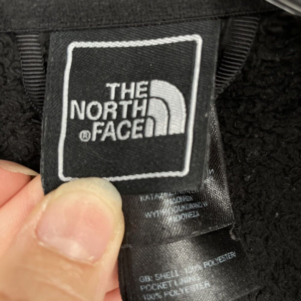 North Face Fuzzy Jacket Soft Shell Full Zip Mock Neck Fleece Size Small Black - Picture 8 of 10